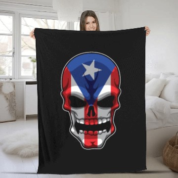 Discover Puerto Rican Skull - Puerto Rico Pride Flag Fleece Blankets