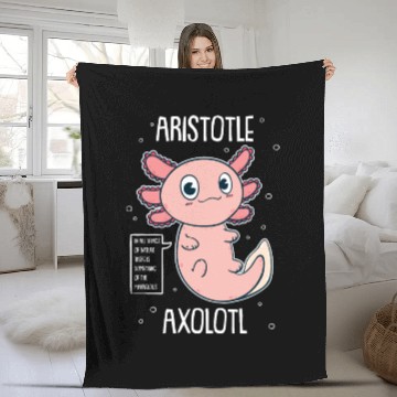 Discover Philosophy Axolotl With Aristotle Quote Fleece Blankets