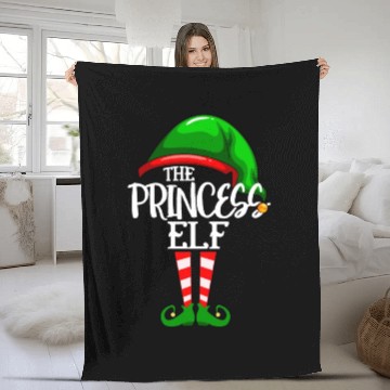 Discover The Princess ELF - Funny Princess ELF Merry Xmas Fleece Blankets