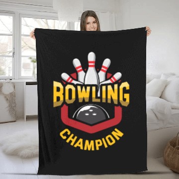 Discover Bowling champion ball pins skittles cones Fleece Blankets