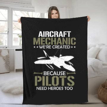 Discover Aircraft Mechanic Fleece Blankets