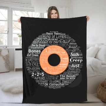 Discover Radiohead Albums and Songs Fleece Blankets