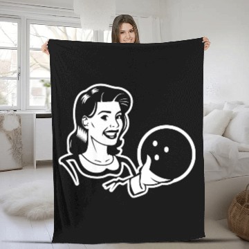 Discover Lady Bowling Christmas Xmas Sport Holiday Gift Fleece Blankets