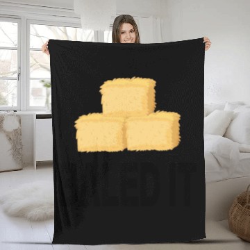 Discover farmer hay bale hay agriculture baler baled it Fleece Blankets