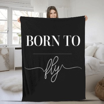 Discover BORN TO FLY, for aviation lovers and pilots Fleece Blankets