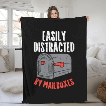 Discover Easily Distracted By Mailboxes For Postal Worker Fleece Blankets