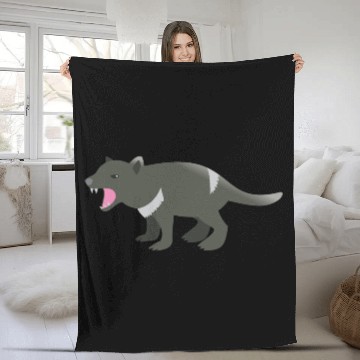 Discover Growling standing Tassie devil (Tasmanian devil) Fleece Blankets