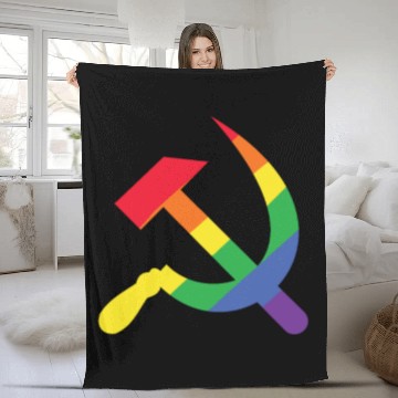Discover Soviet Union communist flag hammer and sickle Fleece Blankets
