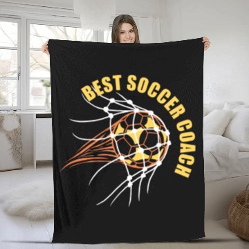 Discover Best Soccer Coach Cool Football Team Leader Fleece Blankets