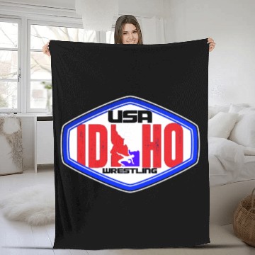 Discover Idaho Division Team USA Wrestling Fleece Blankets