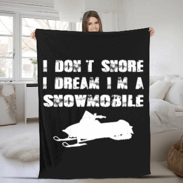 Discover Winter Snowmobile Engine Skiing Funny Fast Gift Fleece Blankets