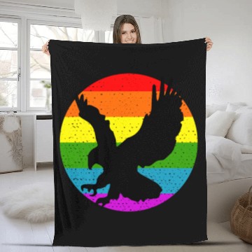 Discover Rainbow Hawk Fleece Blankets