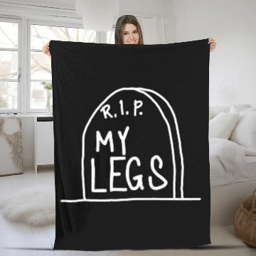 Discover Gravestone RIP My legs gym Fleece Blankets