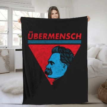 Discover Vintage Übermensch Nietzsche Philosophy Nihilism Fleece Blankets