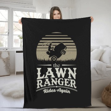 Discover Lawn Ranger Grass Lawn Mower Lone Pun Landscaper Fleece Blankets