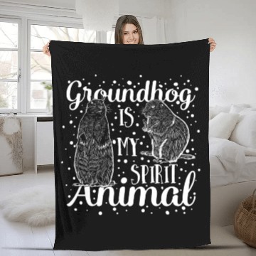 Discover Happy Groundhogs Day Groundhog My Spirit Animal Fleece Blankets
