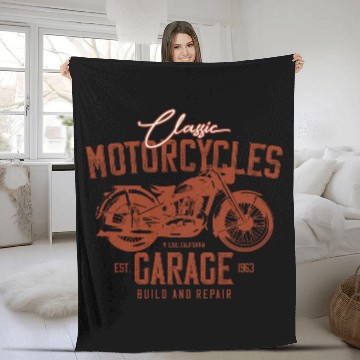 Discover Motorcycles Malibu Design Fleece Blankets