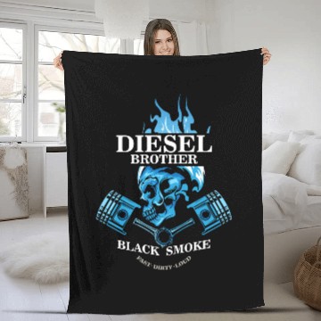 Discover Diesel Brother Black Smoke, Fast Dirty Loud Fleece Blankets