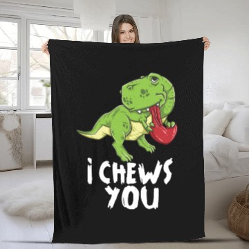 Discover I Chews You T-Rex Dinosaur Dino Valentines Day Fleece Blankets