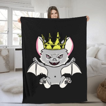 Discover cute animals Halloween bat creepy Fleece Blankets