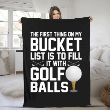 Discover bucket list is to fill it with golf balls golf Fleece Blankets