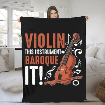 Discover Baroque Violinist Musician Violin Instrument Fleece Blankets