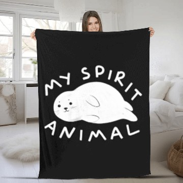 Discover Seal is my spirit animal Fleece Blankets
