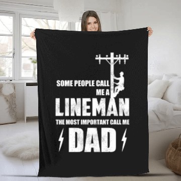 Discover Mens Lineman Dad Gift - Some People Call Me Linema Fleece Blankets
