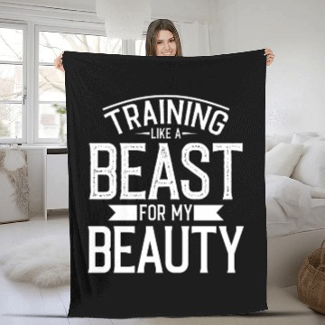 Discover Training like a Beast for my Beauty | gym power Fleece Blankets