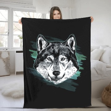 Discover Wolf Arctic Art Animal Lover Gift Idea Fleece Blankets