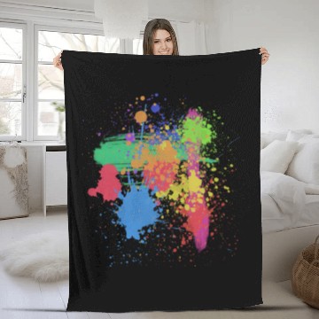 Discover Paint splatters, colorful, happy, creative Fleece Blankets