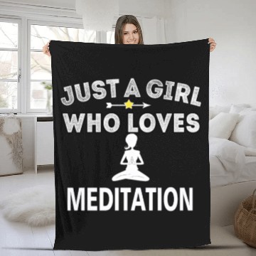 Discover Meditating Girl loves Meditation Om Buddhism Fleece Blankets