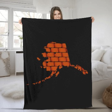 Discover Brick Wall With The Silhouette Of Alaska Fleece Blankets