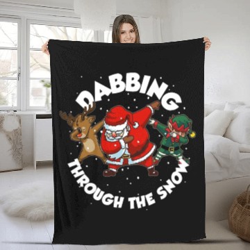 Discover Dabbing Santa Fleece Blankets