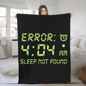 Discover Error 404, sleep not found funny programmer gamer Fleece Blankets