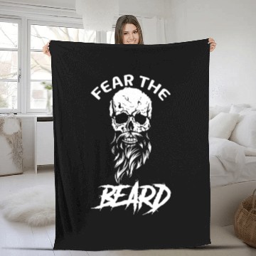 Discover fear the beard Fleece Blankets