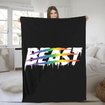 Discover Matching Lesbian Couple Beauty & Beast Part1 Fleece Blankets