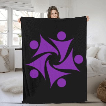 Discover Logos of Community Purple Color Fleece Blankets