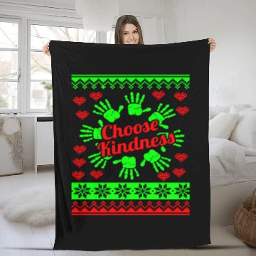 Discover Christmas Ugly Choose Kindness Be Kind Anti-Bullyi Fleece Blankets