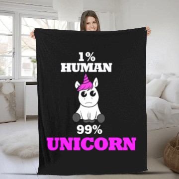 Discover Magical Pony 1%Human 99% Unicorn Fairy Tail Fleece Blankets