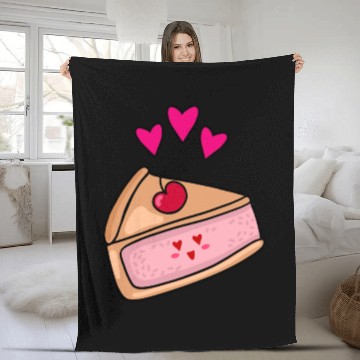 Discover I love cake. Yummy piece of cherry cheesecake. Fleece Blankets