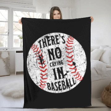 Discover There's No Crying In Baseball I Love Sport Softba Fleece Blankets
