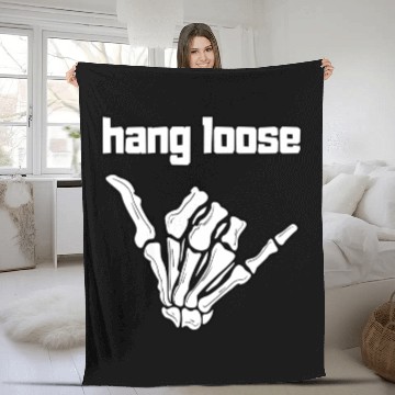 Discover Hang Loose Halloween Funny Skeleton Gifts Fleece Blankets