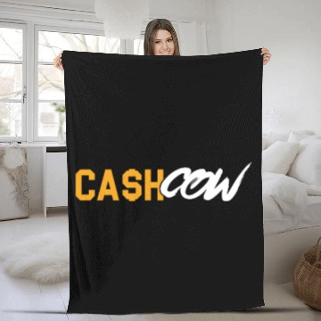 Discover Cash Cow Investor Cryptocurrency Cryptocoin Fleece Blankets