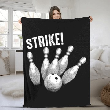 Discover Strike Game Bowling Bowlers Skittles Sport Gift Fleece Blankets