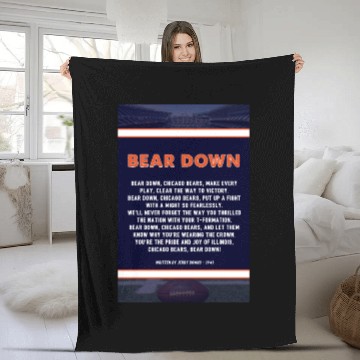 Discover Bear Down Lyrics Poster Fleece Blankets