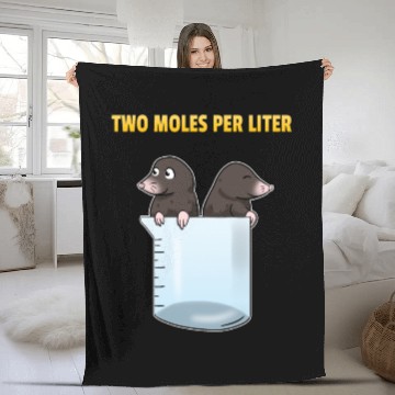 Discover Two Moles Per Liter Chemistry Science Fleece Blankets