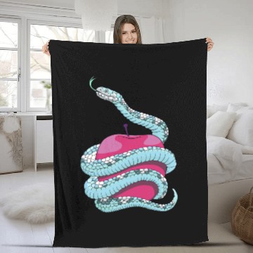 Discover Snake and Apple temptation Fleece Blankets