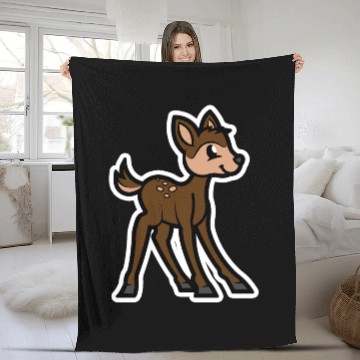 Discover Brown Deer Cartoon Animals Cartoon Island Fleece Blankets