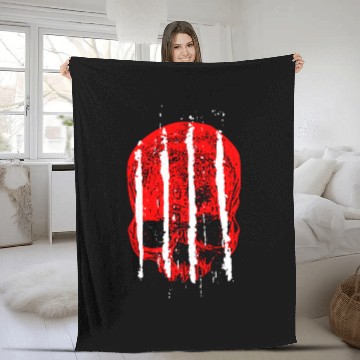 Discover Red Skull with Cocaine Lines Fleece Blankets